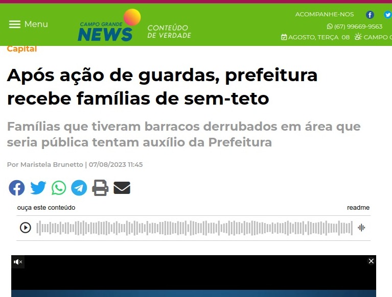 Pedro Kemp apoia famílias de sem-teto do Jd. Batistão e busca diálogo com sec. de Habitação