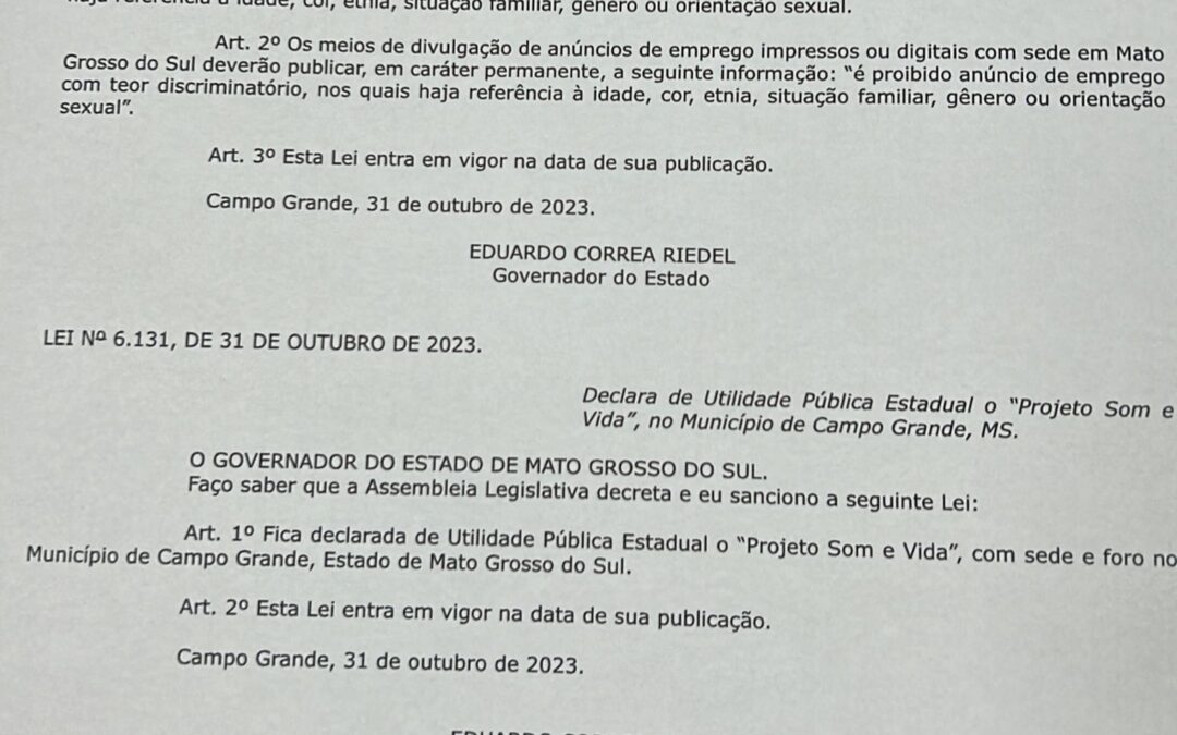 Lei de autoria do deputado Kemp proíbe anúncios de emprego com teor discriminatório em MS