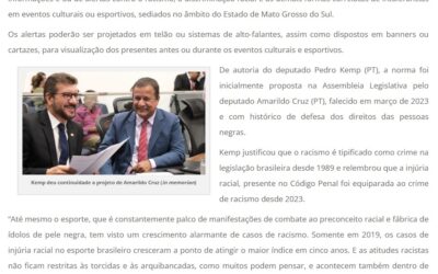 PT 46 anos: Lei de Kemp e Amarildo garante informações contra o racismo em eventos culturais ou esportivos